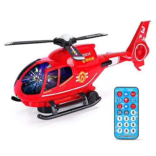 ELEOPTION Airplane Toy Infrared Remote Control Plane Toys Helicopter with Lights and Music Aeroplane Toys for 3 4 5 6 7 8 Year Old Boys Girls Kids Gift Red - 1