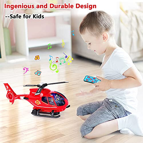 ELEOPTION Airplane Toy Infrared Remote Control Plane Toys Helicopter with Lights and Music Aeroplane Toys for 3 4 5 6 7 8 Year Old Boys Girls Kids Gift Red - 4