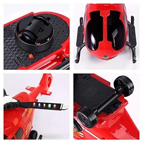 ELEOPTION Airplane Toy Infrared Remote Control Plane Toys Helicopter with Lights and Music Aeroplane Toys for 3 4 5 6 7 8 Year Old Boys Girls Kids Gift Red - ELE