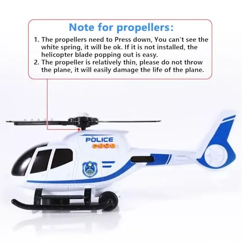 ELEOPTION Airplane Toy with Infrared Remote Control Plane Toys Helicopter with Lights and Music for 3 4 5 6 7 8 Year Old Boys Girls Gift White - 5