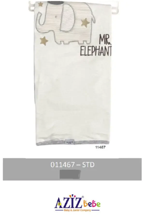 Elephant Patterned Cotton Baby Blanket 80cmx90cm - 1