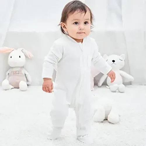 Eleven's Kingdom Baby Kids Sleep and Play,Baby Cotton Pajamas with Mitten Cuffs, 2 Way Zipper Footed Sleeper 0-12 Month - 6