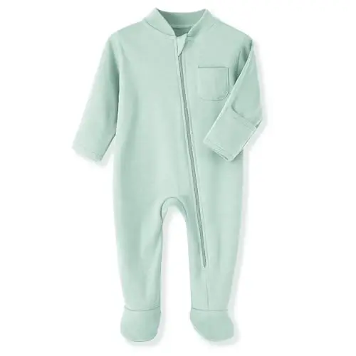 Eleven's Kingdom Baby Kids Sleep and Play,Baby Cotton Pajamas with Mitten Cuffs, 2 Way Zipper Footed Sleeper 0-12 Month 
