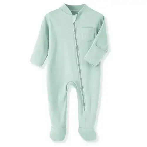 Eleven's Kingdom Baby Kids Sleep and Play,Baby Cotton Pajamas with Mitten Cuffs, 2 Way Zipper Footed Sleeper 0-12 Month - ELEVEN'S KINGDOM