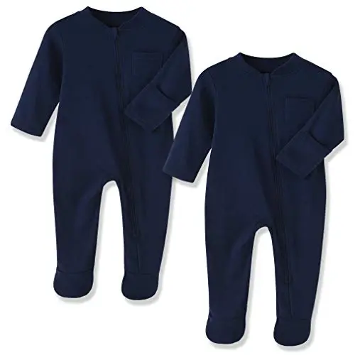 Eleven's Kingdom Baby Kids Sleep and Play,Baby Cotton Pajamas with Mitten Cuffs, 2 Way Zipper Footed Sleeper 0-12 Month 