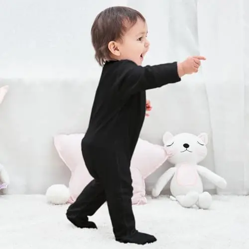 Eleven's Kingdom Baby Kids Sleep and Play,Baby Cotton Pajamas with Mitten Cuffs, 2 Way Zipper Footed Sleeper 0-12 Month - 11