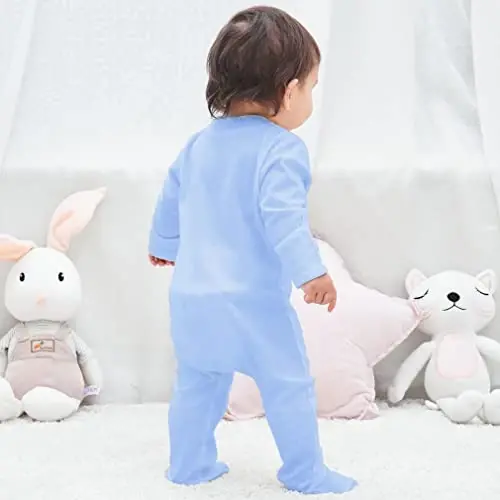 Eleven's Kingdom Baby Kids Sleep and Play,Baby Cotton Pajamas with Mitten Cuffs, 2 Way Zipper Footed Sleeper 0-12 Month - 6