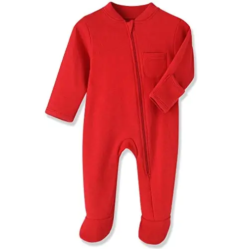 Eleven's Kingdom Baby Kids Sleep and Play,Baby Cotton Pajamas with Mitten Cuffs, 2 Way Zipper Footed Sleeper 0-12 Month - ELEVEN'S KINGDOM