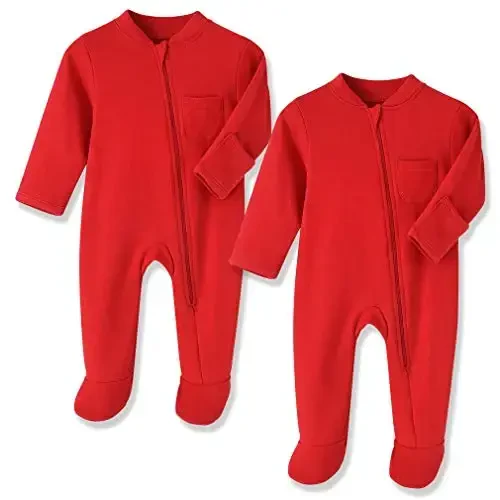 Eleven's Kingdom Baby Kids Sleep and Play,Baby Cotton Pajamas with Mitten Cuffs, 2 Way Zipper Footed Sleeper 0-12 Month - 6