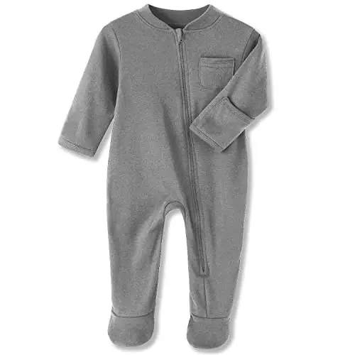 Eleven's Kingdom Baby Kids Sleep and Play,Baby Cotton Pajamas with Mitten Cuffs, 2 Way Zipper Footed Sleeper 0-12 Month 