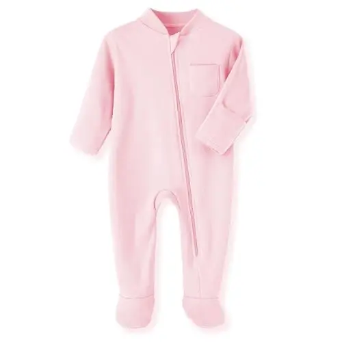 Eleven's Kingdom Baby Kids Sleep and Play,Baby Cotton Pajamas with Mitten Cuffs, 2 Way Zipper Footed Sleeper 0-12 Month 