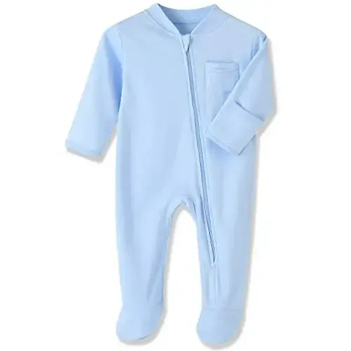 Eleven's Kingdom Baby Kids Sleep and Play,Baby Cotton Pajamas with Mitten Cuffs, 2 Way Zipper Footed Sleeper 0-12 Month - ELEVEN'S KINGDOM