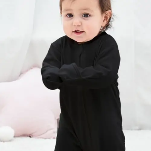 Eleven's Kingdom Baby Kids Sleep and Play,Baby Cotton Pajamas with Mitten Cuffs, 2 Way Zipper Footed Sleeper 0-12 Month - 4