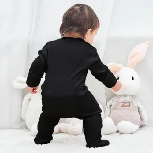 Eleven's Kingdom Baby Kids Sleep and Play,Baby Cotton Pajamas with Mitten Cuffs, 2 Way Zipper Footed Sleeper 0-12 Month - 6