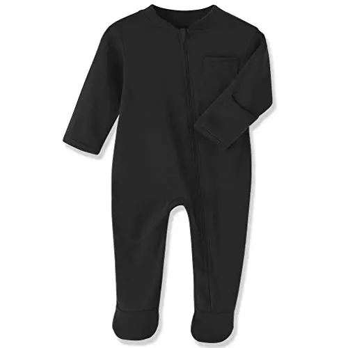Eleven's Kingdom chaqaloqlar uchun uyqu va o'yin kiyimi, qo'lqopli paxta pjamalar, 0-12 oylik chaqaloqlar uchun ikki tomonlama zamokli yopiq oyoqli pijama - 1