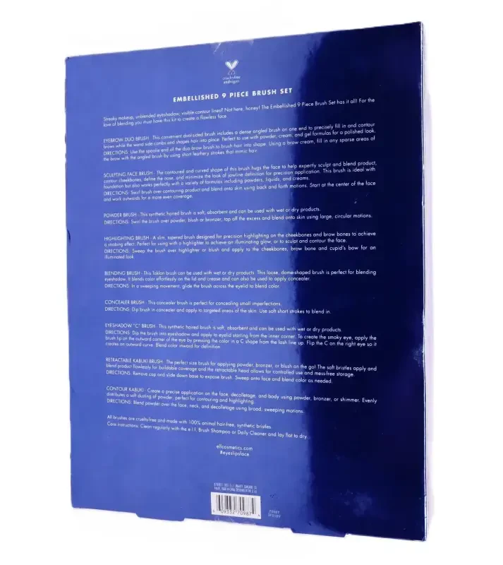 e.l.f. Embellished Holiday Brush Set - 9pc - 1