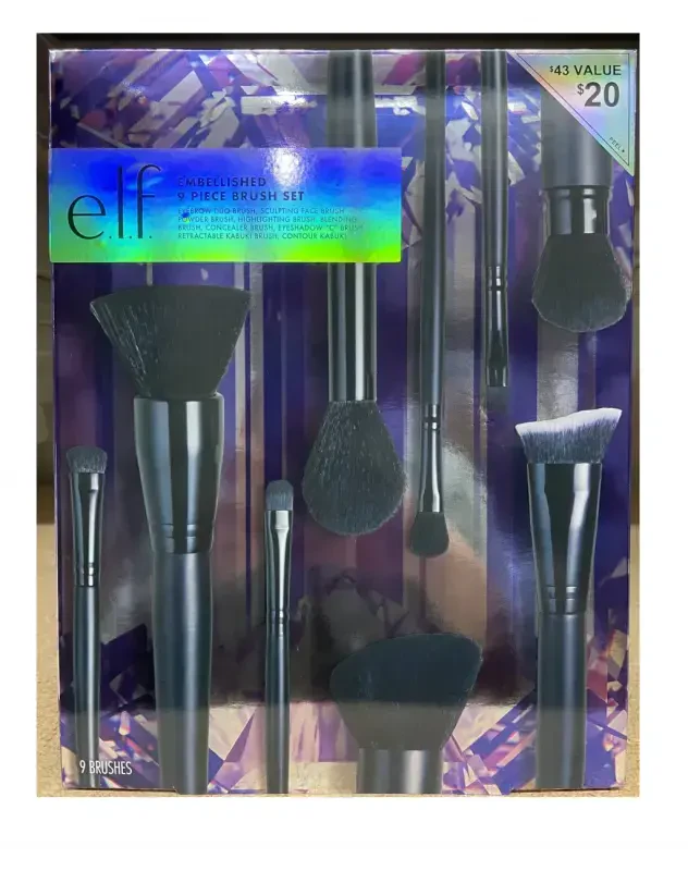e.l.f. Embellished Holiday Brush Set - 9pc - 3