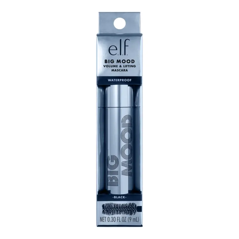e.l.f. Big Mood Mega Volume & Lifting Waterproof Mascara, Black, 0.30 fl oz - 7