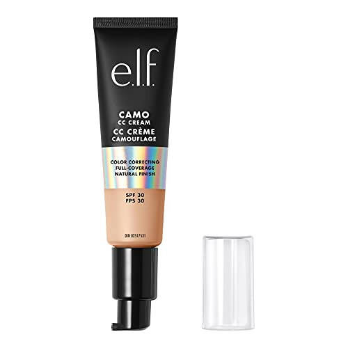 e.l.f. Camo CC Cream | Корректирующий тональный крем с полным покрытием и SPF 30 | Светлый 210 N | 1.05 унции - 1