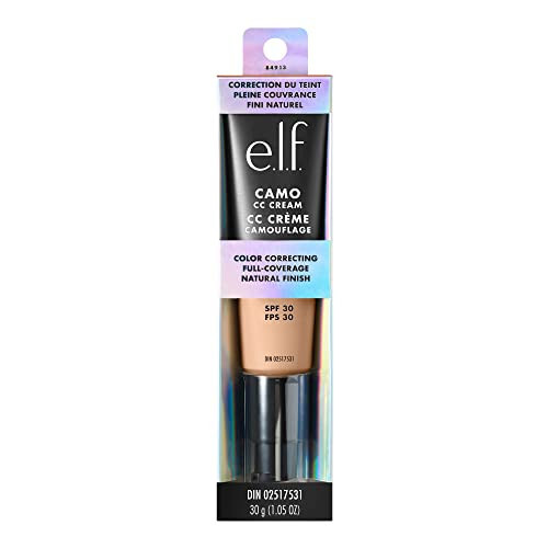 e.l.f. Camo CC Cream | Корректирующий тональный крем с полным покрытием и SPF 30 | Светлый 210 N | 1.05 унции - 6