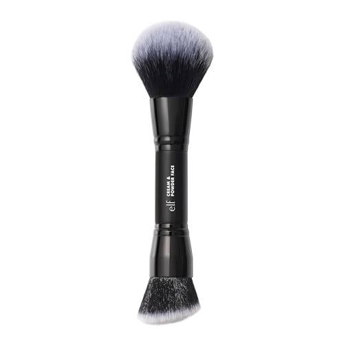 e.l.f. Dual-Ended Cream + Powder Brush, Two-in-One Makeup Brush For Creating A Gorgeous, Airbrushed-looking Complexion, Vegan & Cruelty-free - 1