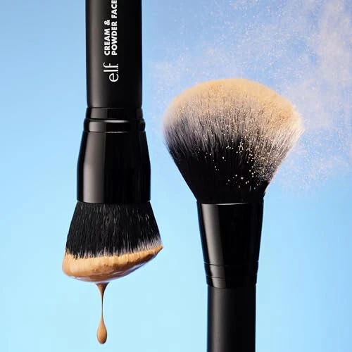 e.l.f. Dual-Ended Cream + Powder Brush, Two-in-One Makeup Brush For Creating A Gorgeous, Airbrushed-looking Complexion, Vegan & Cruelty-free - 3