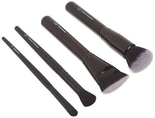 e.l.f. Complexion Perfection Brush Kit, 4-Piece Makeup Brush Set, Brushes For Foundations & Concealers, Vegan & Cruelty-Free - 4