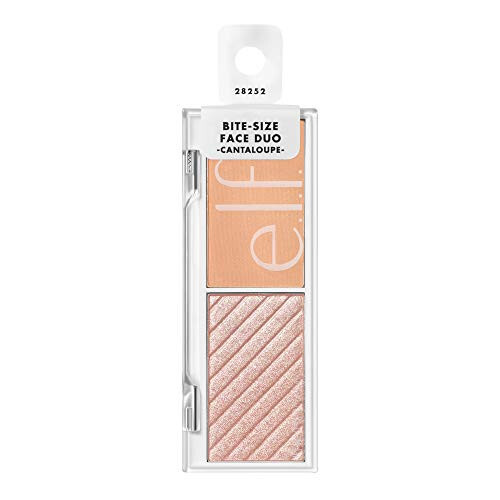 e.l.f. Cosmetics Bite-Size Yüz İkilisi, Aydınlatıcı, Bronzlaştırıcı ve Allık Paleti, Son Derece Pigmentli, Cantaloupe, 0.049 Oz (1.4g), 0.049 ons - 1