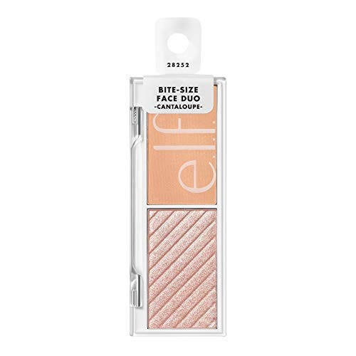 e.l.f. Cosmetics Bite-Size Yüz İkilisi, Aydınlatıcı, Bronzlaştırıcı ve Allık Paleti, Son Derece Pigmentli, Cantaloupe, 0.049 Oz (1.4g), 0.049 ons - 1