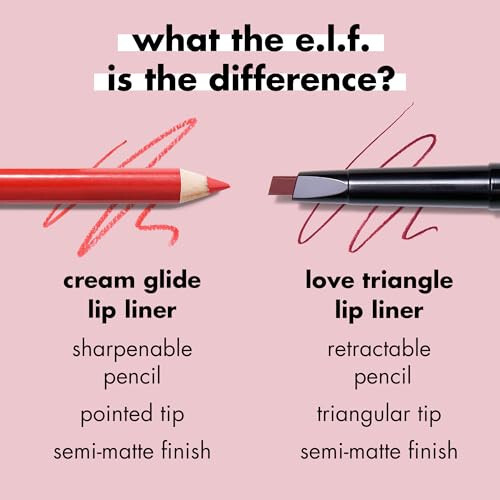 e.l.f. Cream Glide Lip Liner, Highly-Pigmented Pencil For Shaping & Sculpting Lips, Semi-Matte Finish, Vegan & Cruelty-Free, Truth or Bare - 6