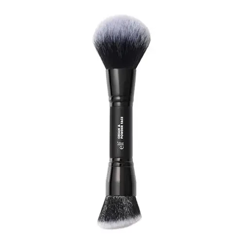 e.l.f. Dual-Ended Cream + Powder Brush, Two-in-One Makeup Brush For A Gorgeous, Airbrushed Complexion, Vegan & Cruelty-free - 1