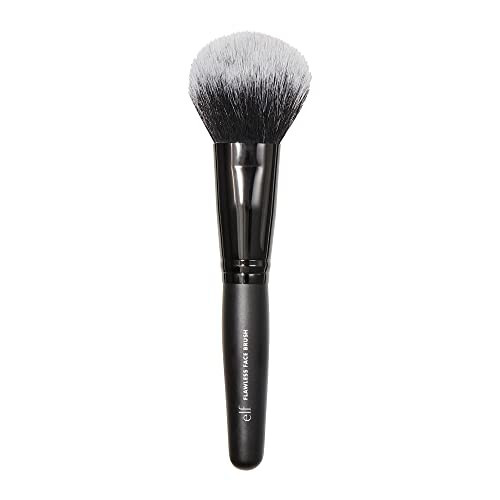 e.l.f. Flawless Face Brush, Toz, Allık ve Bronzlaştırıcı ile Kusursuz Kontür ve Belirginleştirme İçin Vegan Makyaj Aracı, Hayvanlara Zarar Vermeyen Kıllardan Yapılmıştır. - 1