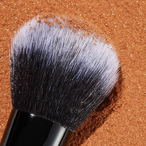 e.l.f. Flawless Face Brush, Toz, Allık ve Bronzlaştırıcı ile Kusursuz Kontür ve Belirginleştirme İçin Vegan Makyaj Aracı, Hayvanlara Zarar Vermeyen Kıllardan Yapılmıştır. - 5