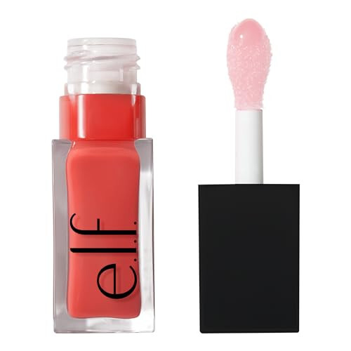 e.l.f. Glow Reviver Lip Oil, Питательное тонированное масло для губ для блестящего финиша, обогащенное маслом жожоба, веганское и не тестированное на животных, розовый кварц - 1