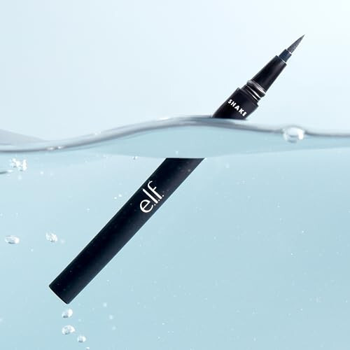 e.l.f. H2O Proof Eyeliner Pen, Felt Tip, Su o'tkazmaydigan, Uzoq davom etadigan, Yuqori pigmentli Liner, Jasur qiyofalar uchun, Vegan & Hayvonlarga nisbatan shafqatsiz, Jet Black. - 3