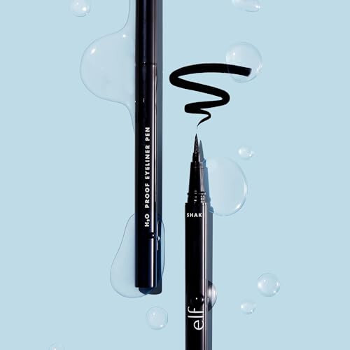 e.l.f. H2O Proof Eyeliner Pen, Felt Tip, Su o'tkazmaydigan, Uzoq davom etadigan, Yuqori pigmentli Liner, Jasur qiyofalar uchun, Vegan & Hayvonlarga nisbatan shafqatsiz, Jet Black. - 4