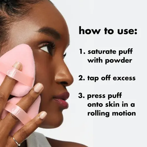 e.l.f. Halo Glow Powder Puff | Soft | Reusable | For Loose Or Pressed Powders | Pack of 2 - 3