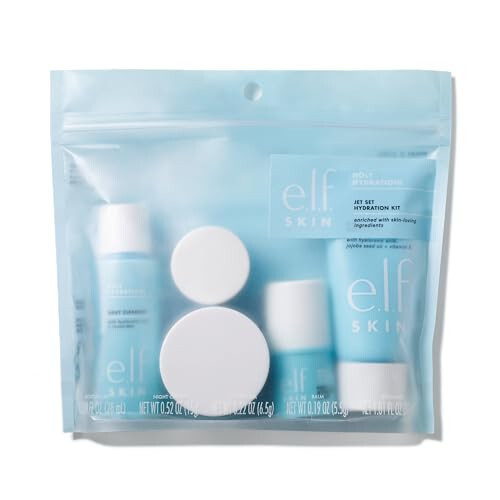 e.l.f. Jet Set Hydration Kit, Travel Friendly Hydrating Skincare Set, Face Cleanser, Balm, Moisturizer, Eye Cream & Night Cream, Vegan & Cruelty-Free - 1