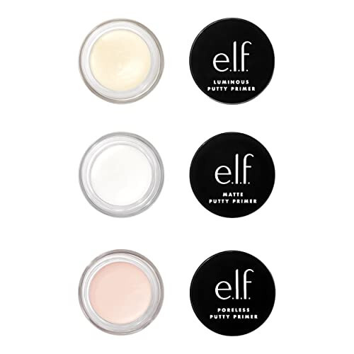 e.l.f. Косметика Putty Primer Trio, Включает в себя Putty без пор, матовую Putty и светящуюся Putty, дорожный размер, по 0,14 унции (4 г) в каждой, 0,14 унции - 1