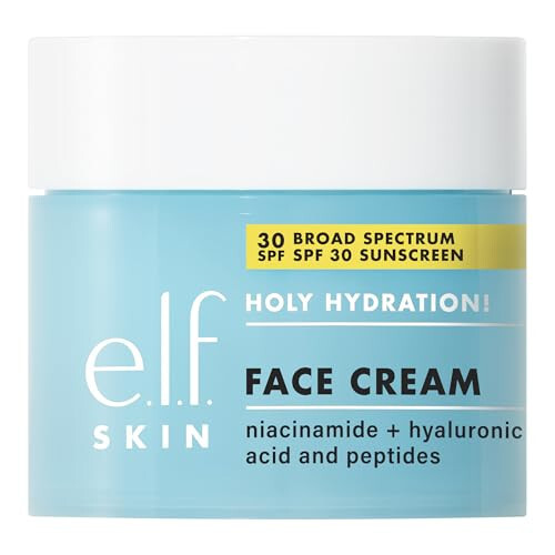 e.l.f. Kutsal Nem! Yüz Kremi, Geniş Spektrumlu SPF 30 Güneş Kremi, Cildi Nemlendirir ve Yumuşatır, Hızla Emilir ve Ultra Nemlendirici, 1,7 Oz - 1