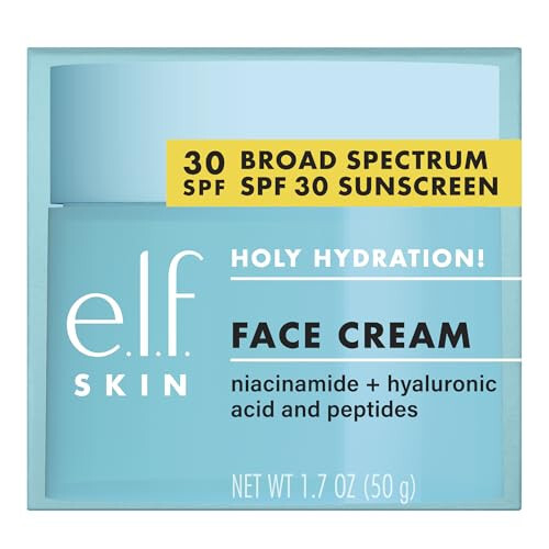 e.l.f. Kutsal Nem! Yüz Kremi, Geniş Spektrumlu SPF 30 Güneş Kremi, Cildi Nemlendirir ve Yumuşatır, Hızla Emilir ve Ultra Nemlendirici, 1,7 Oz - 6