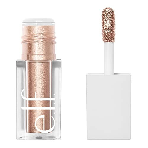 e.l.f. Liquid Metallic Eyeshadow, Gel Formula, Multi-Dimensional Finish For Bold Eye Looks, One-Swipe Coverage, Vegan & Cruelty-Free, Moon, 0.1 Fl Oz - 1