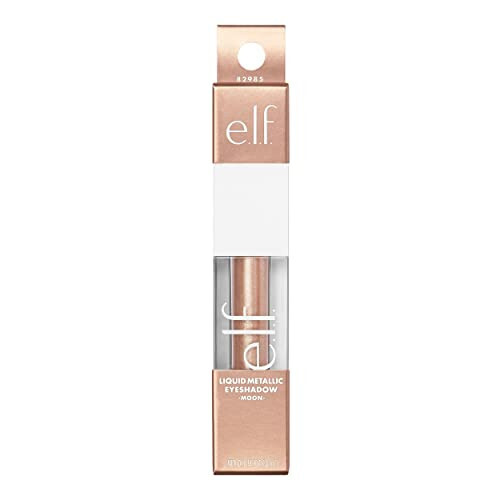 e.l.f. Liquid Metallic Eyeshadow, Gel Formula, Multi-Dimensional Finish For Bold Eye Looks, One-Swipe Coverage, Vegan & Cruelty-Free, Moon, 0.1 Fl Oz - 6