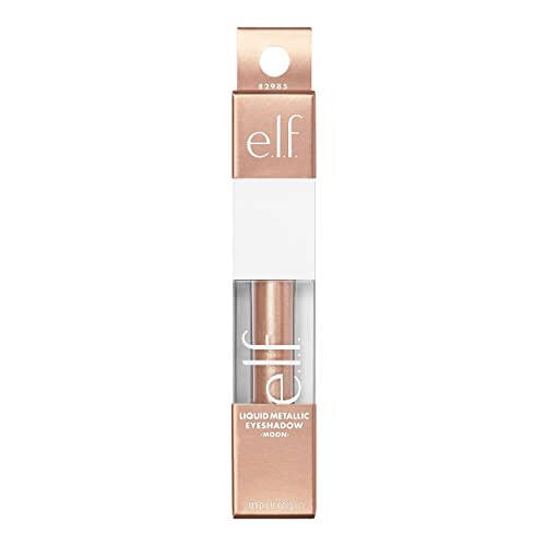 e.l.f. Liquid Metallic Eyeshadow, Gel Formula, Multi-Dimensional Finish For Bold Eye Looks, One-Swipe Coverage, Vegan & Cruelty-Free, Moon, 0.1 Fl Oz - 6