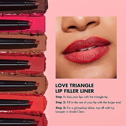 e.l.f. Love Triangle Dudak Dolgunlaştırıcı Kalem, Heykel Vermek ve Doldurmak için 2'si 1 arada Dudak Kalemi, Uzun Ömürlü Yoğun Renk, Vegan ve Hayvanlar Üzerinde Denenmemiş, Soft Pink - 5