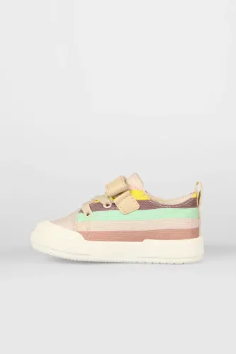 Elf Model Light Up Baby and Kids Linen Beige Sneakers - 3