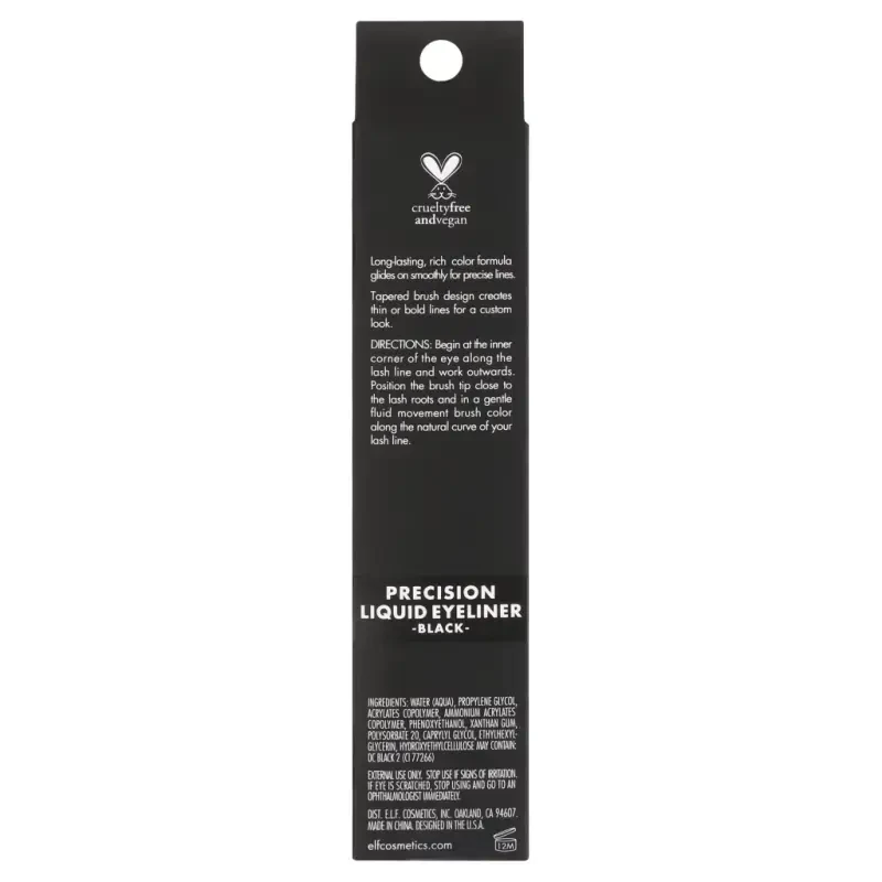 e.l.f. Precision Liquid Eyeliner, Black, 0.13 fl oz- - 4