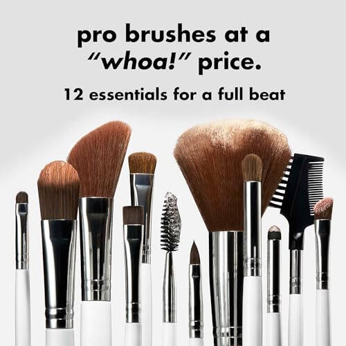 e.l.f. Professional Set of 12 Makeup Brushes, Pro-Worthy Makeup Brushes For A Flawless Full-Face Application, Vegan & Cruelty-Free - 2