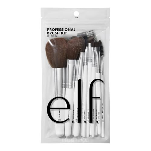 e.l.f. Professional Set of 12 Makeup Brushes, Pro-Worthy Makeup Brushes For A Flawless Full-Face Application, Vegan & Cruelty-Free - 5