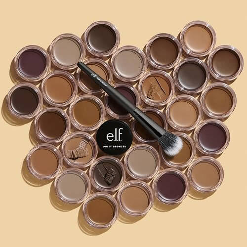 e.l.f. Putty Bronzer, kremli va yuqori pigmentli formulasi, uzoq davom etadigan bronz rangli porlashni yaratadi, argan yog'i va E vitamini bilan boyitilgan, quyoshda kuyish izlari, 0,35 oz - 3